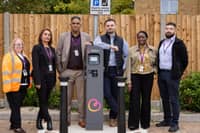BELIEV representatives and Luton Councillors at EV charge point