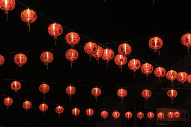 Chinese lanterns in the air