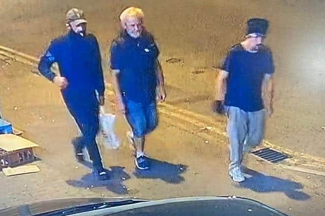 CCTV screenshot of close up of all three males. Picture: Bedfordshire Police