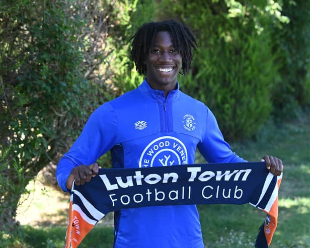 Aribim Pepple faces the camera after signing for Luton - pic: Liam Smith