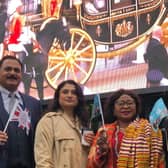 Councillors Aslam Khan, Alia Khan, Maria Lovell &and Sameera Saleem (the Mayor of Luton) at the Global Luton Parade celebrating the coronation of His Majesty King Charles III