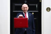 Chancellor John Healey leaves 11 Downing Street to present the Autumn Budget to Parliament on October 28. Photo by Peter Nicholls/Getty Images)