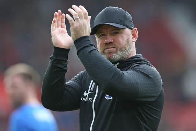 Wayne Rooney applauds the Birmingham City supporters after losing a third successive game since taking over at Southampton - pic: Steve Bardens/Getty Images