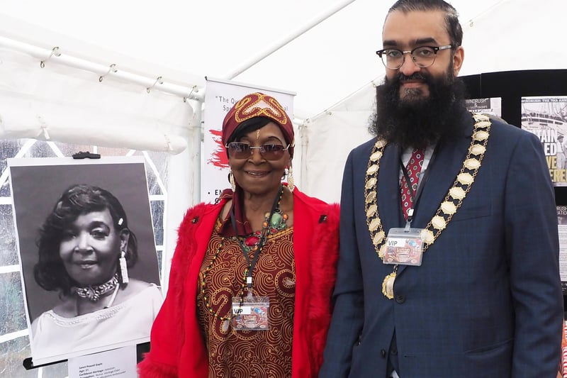 Windrush for Bedfordshire ambassador Janet Powell Gayle with the Mayor of Luton