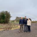 Eighty-four-year-old farmer Brian Cheadle, with son Mark, and wife Jill on their arable farm in Bedfordshire.