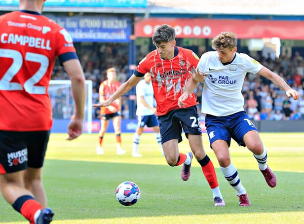 Town midfielder Elliot Thorpe during his Championship debut on Saturday