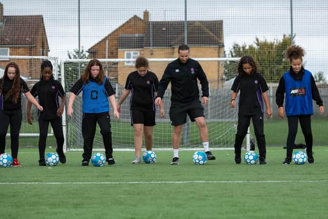 Football activities at Queen Elizabeth School. Pic: Paul Upward