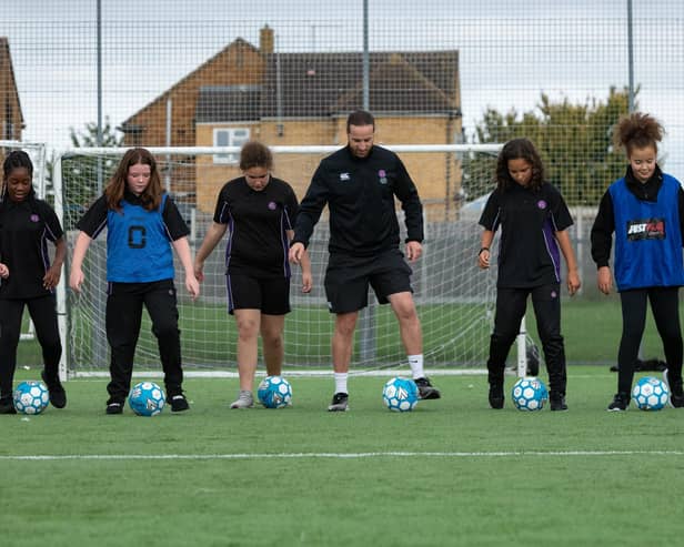 Football activities at Queen Elizabeth School. Pic: Paul Upward