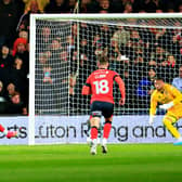 Carlton Morris tucks home his penalty against Middlesbrough