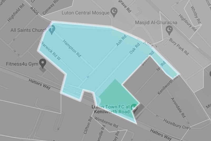 This part of Bury Park is the 6th coldest neighbourhood in Luton and the 30th coldest neighbourhood in the East of England