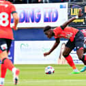 Town striker Elijah Adebayo during Luton's pre-season friendly draw against West Ham on Saturday