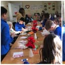 Tennyson Road Primary School pupils joined Luton care home residents for an arts and crafts session