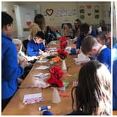 Tennyson Road Primary School pupils joined Luton care home residents for an arts and crafts session