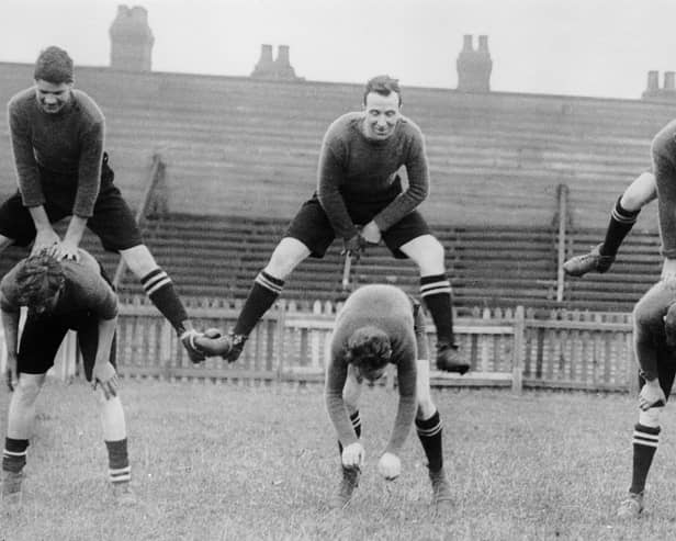 Luton Town footballers during a training session on 28th August 1926.