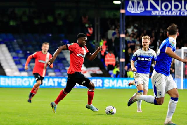 Chiedozie Ogbene gets forward against Gillingham in the Carabao Cup last night - pic: Liam Smith