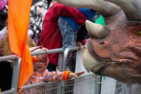 Dinosaurs delighted youngsters on the day