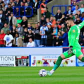 Matt Ingram clears the ball against Huddersfield in the play-offs last season