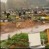 The rain has impacted on new graves