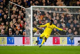 Manchester United goalkeeper Andre Onana was regularly warned for time-wasting during his side's 2-1 win at Luton - pic: Ash Donelon/Manchester United via Getty Images