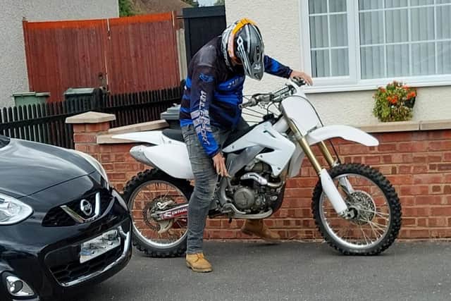 A man sat on a motorised bike. (Picture: Bedfordshire Police)