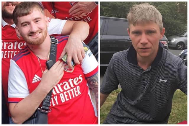 Victims Patrick Howard (L) and Adam Fanelli. Pics: Bedfordshire Police