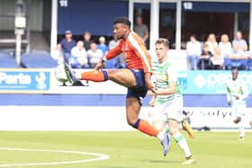 Striker Isaac Vassell during his time with the Hatters - pic: Liam Smith