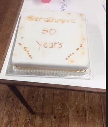 The special anniversary cake made to celebrate the 50th anniversary of Strathmore Avenue Methodist Church