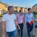 Peter Kyle (l-r), James Murray MP ( shadow financial secretary to the treasury), Alistair Strathern, and Luton South MP Rachel Hopkins. Image: Labour Party