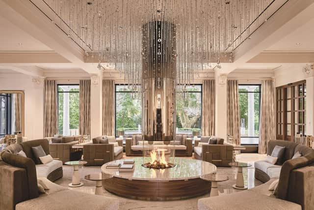 The glittering lobby at Grand Hotel Quellenhof