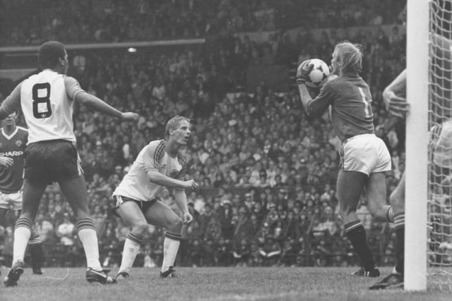 Town were defeated at Old Trafford in Division One after defender Paul Elliott conceded two penalties with handballs against the Red Devils. The first saw Arnold Muhren slot home, while although his second was saved by Les Sealey, Arthur Albiston reacted quickest to score the rebound.