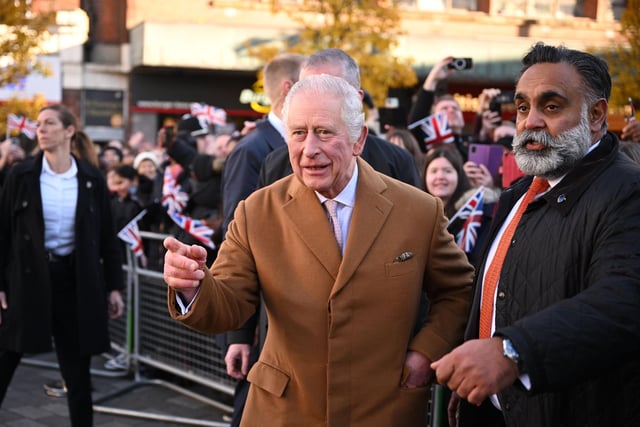 King Charles III visits Luton Town Hall on December 6, 2022. (Photo by Leon Neal/Getty Images)
