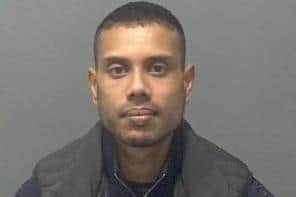 Gulam Choudhury in custody (Picture: Bedfordshire Police)