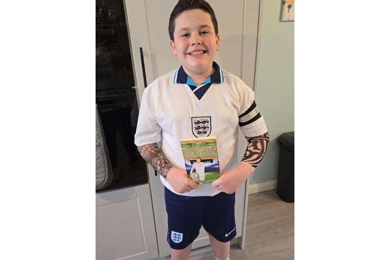 Here is Stanley, aged 10, as David Beckham. Picture: Dee Nevard