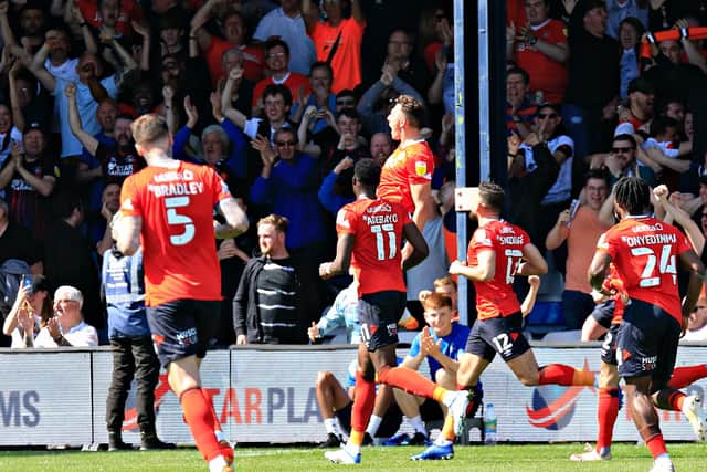 Kal Naismith celebrates his match-winning penalty this afternoon