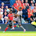 Chiedozie Ogbene goes up against Spurs' Italian international defender Destiny Udogie - pic: Liam Smith