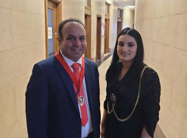 Luton's new mayor Sameera Saleem (right) and deputy Asif Masood