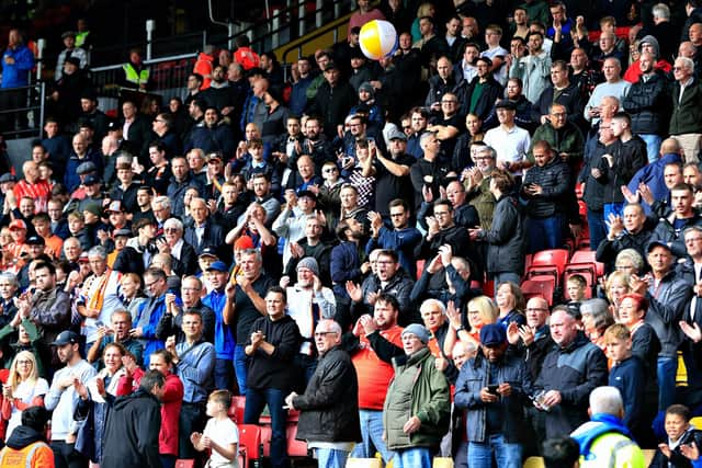 Luton Town's fans at Vicarage Road earlier in the season