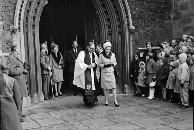 The Queen on one of her many visits to St Mary's Church.