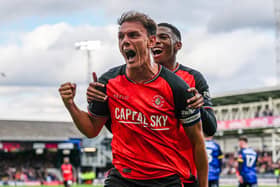Kal Naismith celebrates his match-winning goal against Doncaster - David Horn / PRiME Media Images
