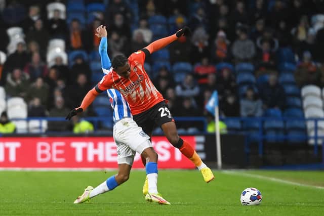Amari'i Bell was on target for the Hatters during a 2-1 victory at Huddersfield on New Year's Day - pic: Gareth Owen