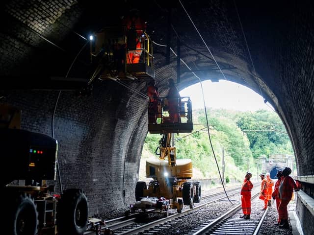 Engineers work between Welwyn and Hitchin. Picture: Network Rail