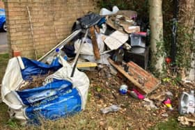 The fly tipped waste found at the site. Picture: Central Bedfordshire Council