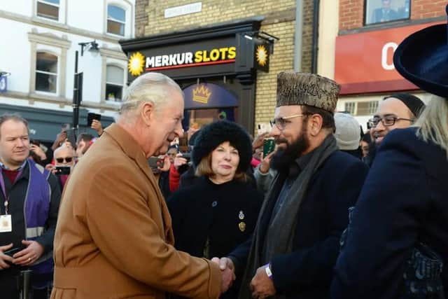 Imam Qazi Abdul Aziz Chishti pictured meeting King Charles on his recent visit to Luton