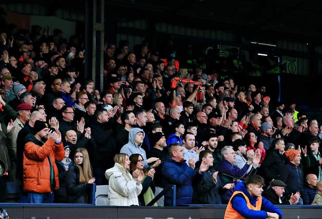 Luton fans show their support for skipper Tom Lockyer - pic: Liam Smith
