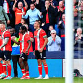 Carlton Morris celebrates putting Luton in front against AFC Bournemouth - pic: Liam Smith