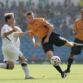 Hatters boss Rob Edwards gets stuck in during his playing career for Wolverhampton Wanderers - pic: Christopher Lee/Getty Images