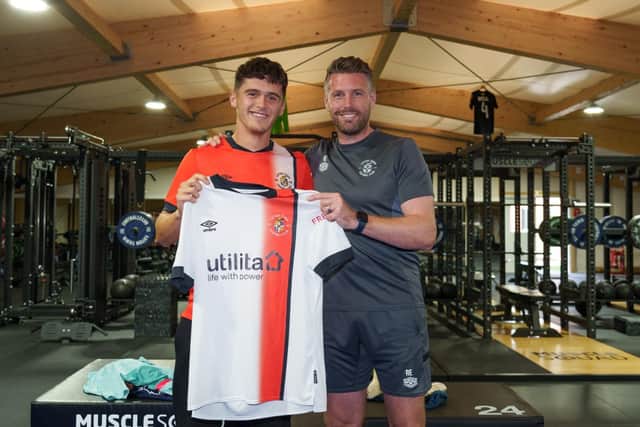 Summer signing Ryan Giles with Luton boss Rob Edwards - pic: David Horn / Luton Town FC