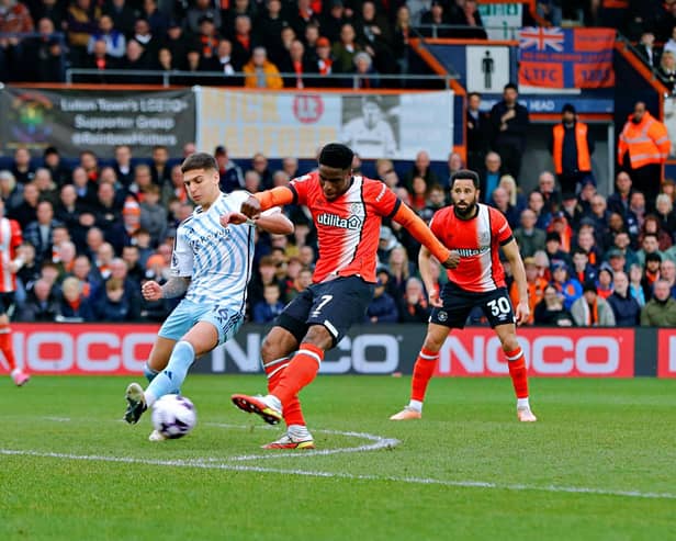 Luton attacker Chiedozie Ogbene is available to face West Ham tomorrow - pic: Liam Smith