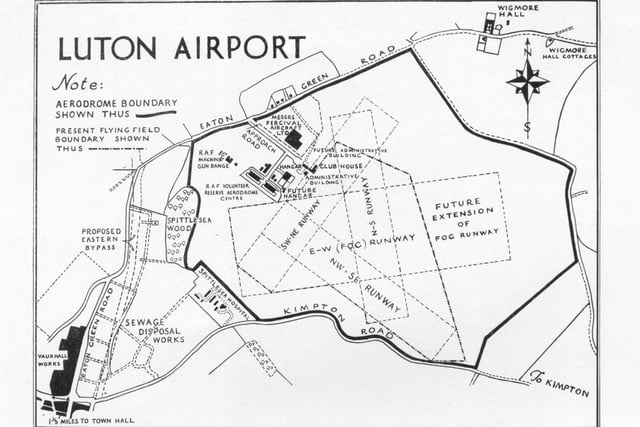 Here is a handwritten airport plan from 1939 - when there was a grass runway