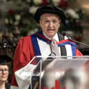 Gary Sweet, receiving his honorary award at the University of Bedfordshire